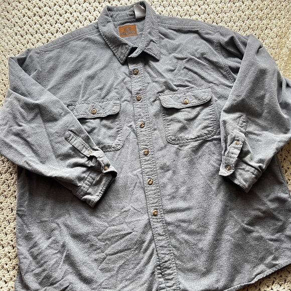 Vintage Y2K Men's Gray Cotton Workwear Chore Shirt Size 3XL - Picture 1 of 4